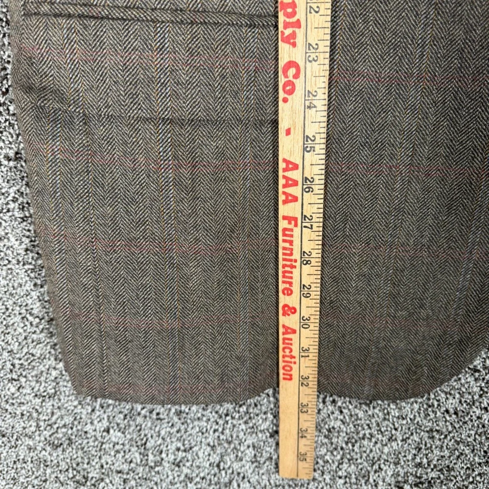 Saddlebred Blazer Mens 48R Taupe Herringbone Lambswool Sport Coat Jacket